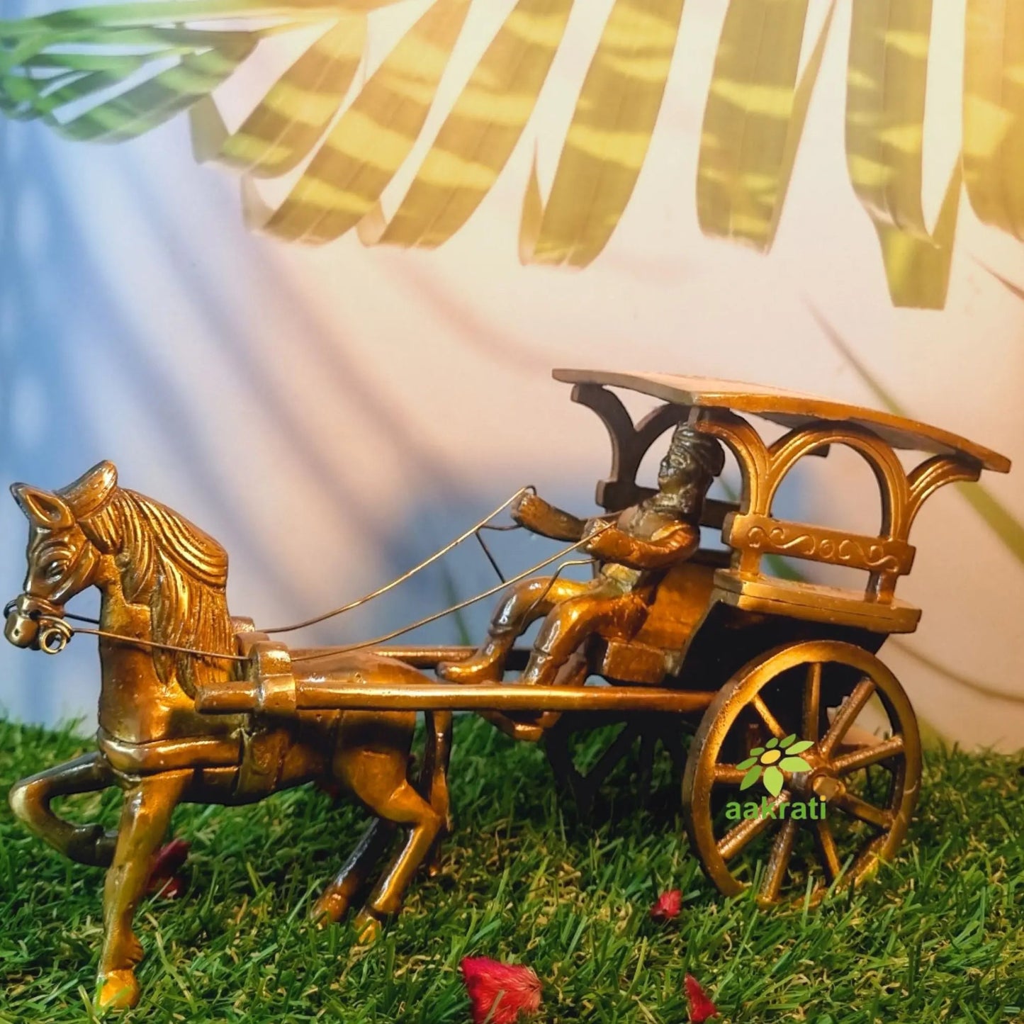 Brass Gift Set – Kamdhenu Cow, Horse Cart & Lakshmi Narayan Idols | Spiritual Puja Combo for Home Temple | Indian Religious Décor | Festival & Housewarming Gift