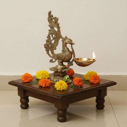 Brass Metal Decorative Antique finish Bird figure Oil Lamp/Diya