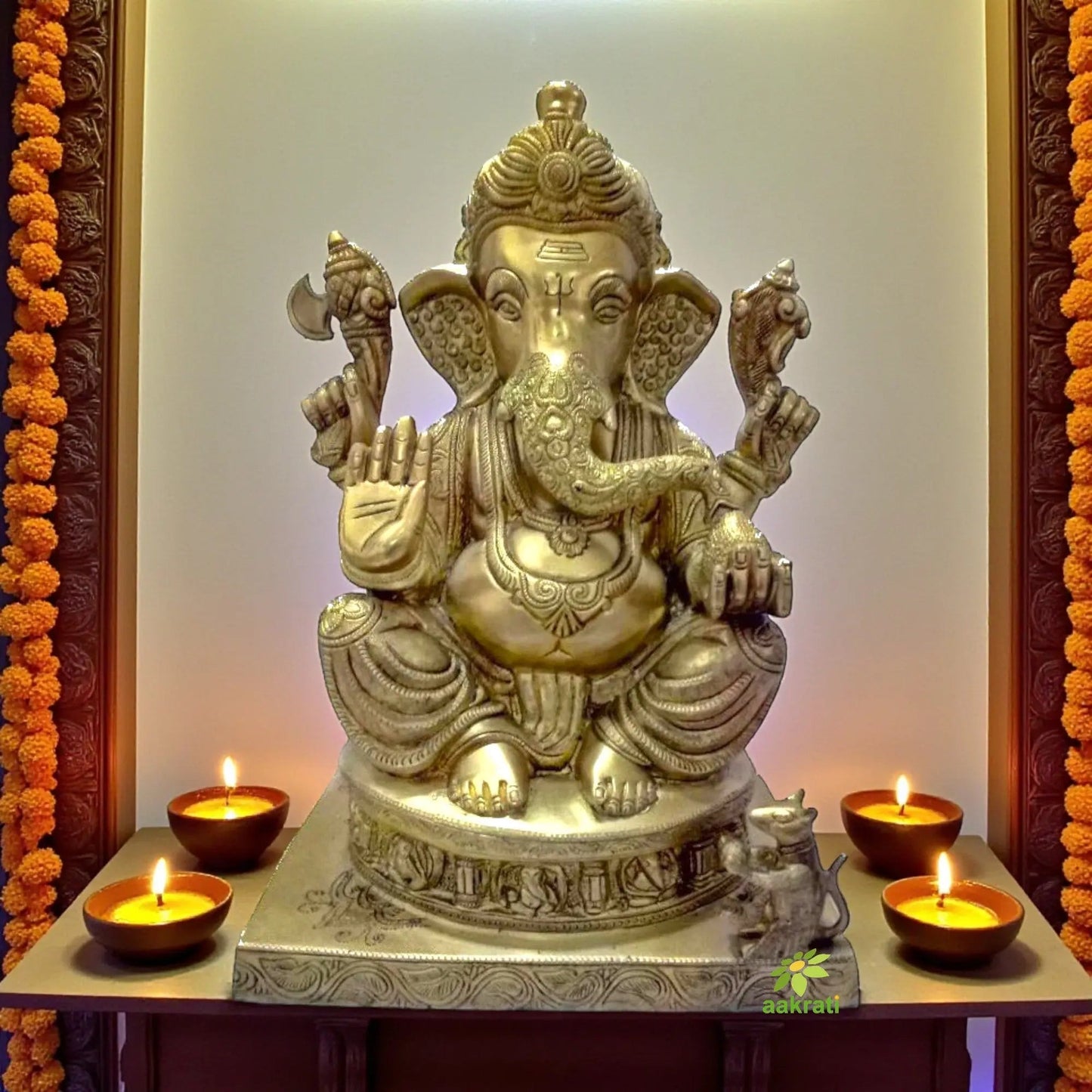 Sitting Lord Ganesha brass made statue for gift/decoration