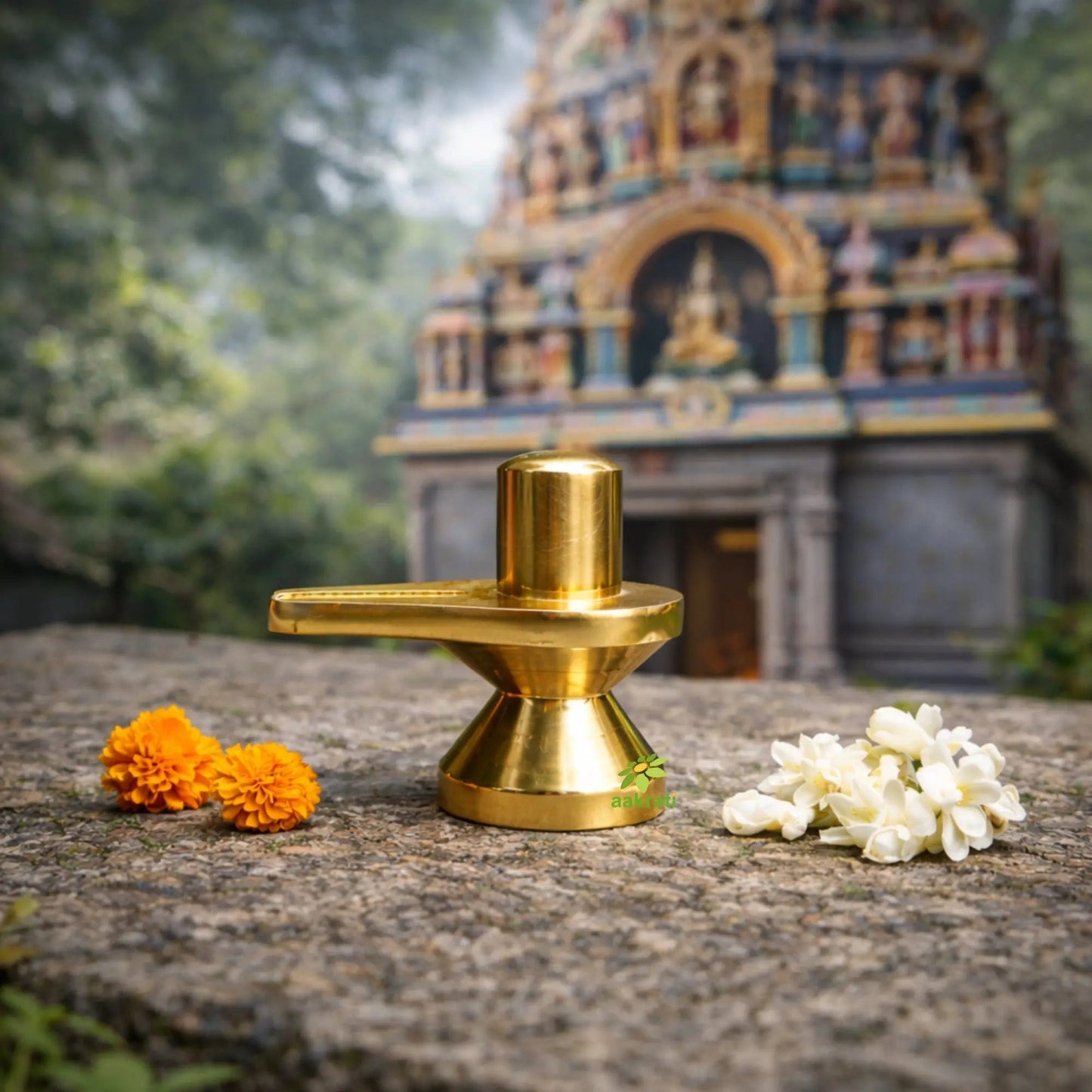 Brass Shivling Idol | Brass Shivling Idol for Home, Mandir & Office Pooja | Traditional Shiva Lingam (Yellow, 2 Inches)