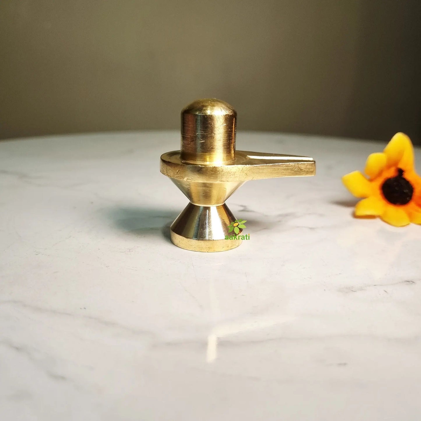 Brass Shivling for Home, Mandir & Office Pooja | Traditional Shiva Lingam | Shivling for Temple (Yellow, 2 Inches)