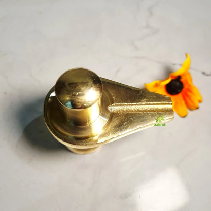 Brass Shivling for Home | Handcrafted Shiva Lingam | Sacred Shiva Lingam Idol (Yellow, 1.5 Inches)