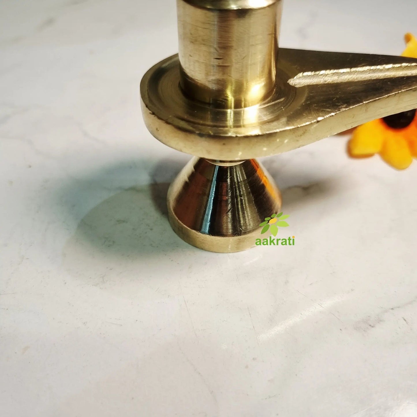 Brass Shivling Idol | Brass Shivling Idol for Home, Mandir & Office Pooja | Traditional Shiva Lingam (Yellow, 2 Inches)