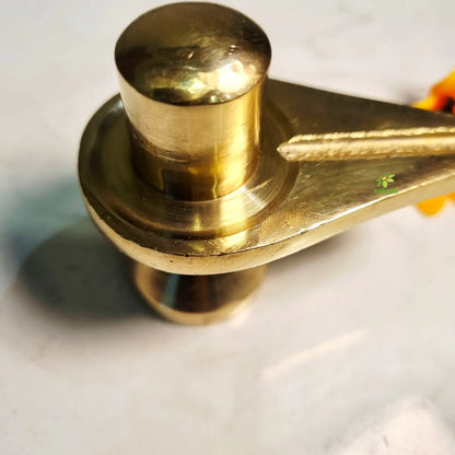 Brass Shivling for Home | Handcrafted Shiva Lingam | Sacred Shiva Lingam Idol (Yellow, 1.5 Inches)