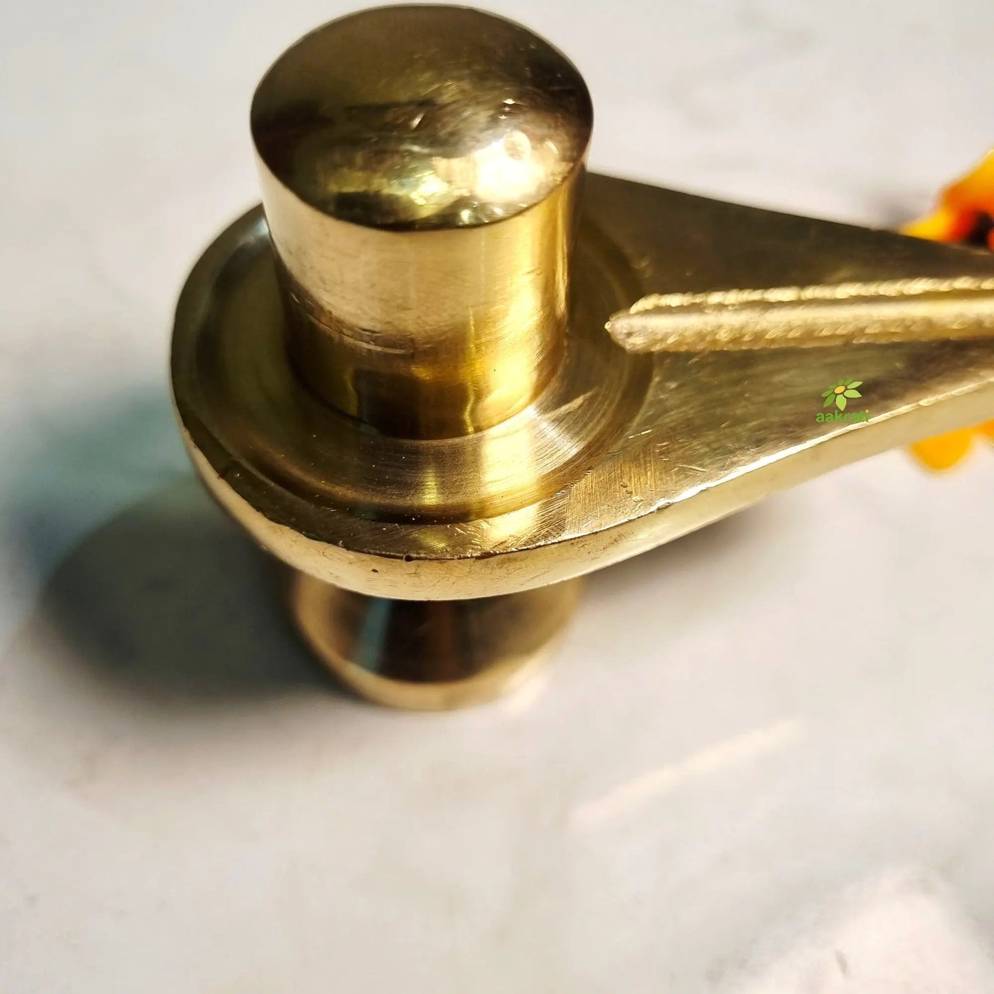 Brass Shivling Idol | Brass Shivling Idol for Home, Mandir & Office Pooja | Traditional Shiva Lingam (Yellow, 2 Inches)