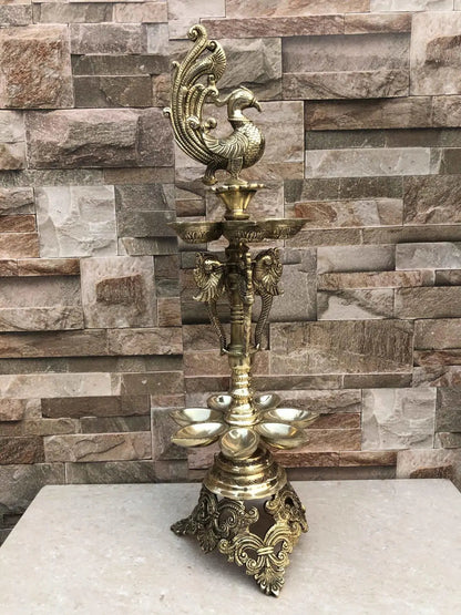 Bird Figure Brass Metal Pooja Ghar Oil Lamp
