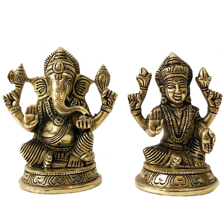 Laxmi Ganesha Brass made antique decorative pair for pooja ghar