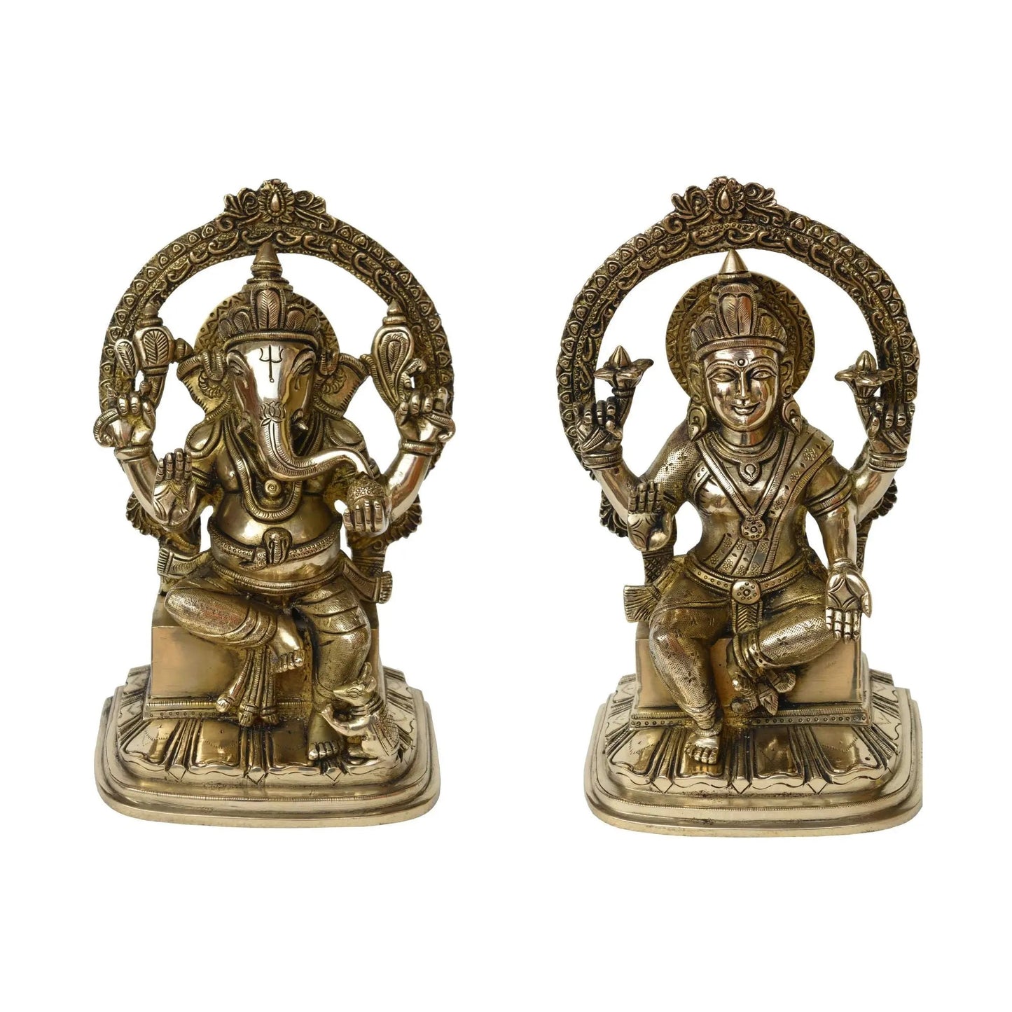 Laxmi Ganesha Brass Made pair for Home/Office decor statue