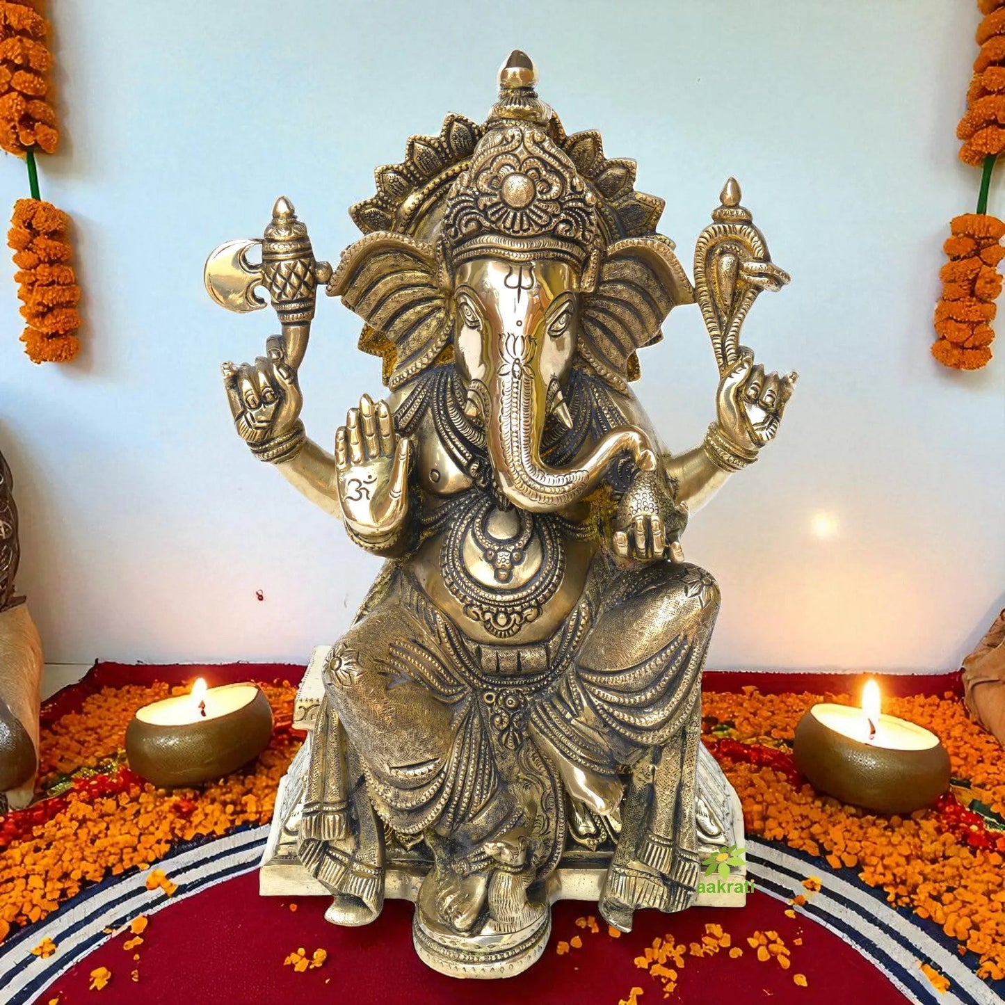 Lord Ganesha Hand Made brass metal decorative statue