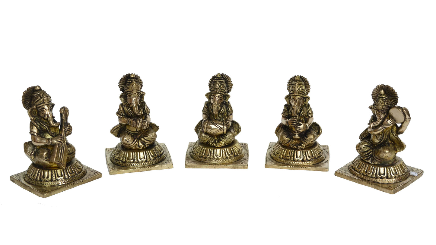 Lord Ganesha holding music instruments home/Office decor brass made statues