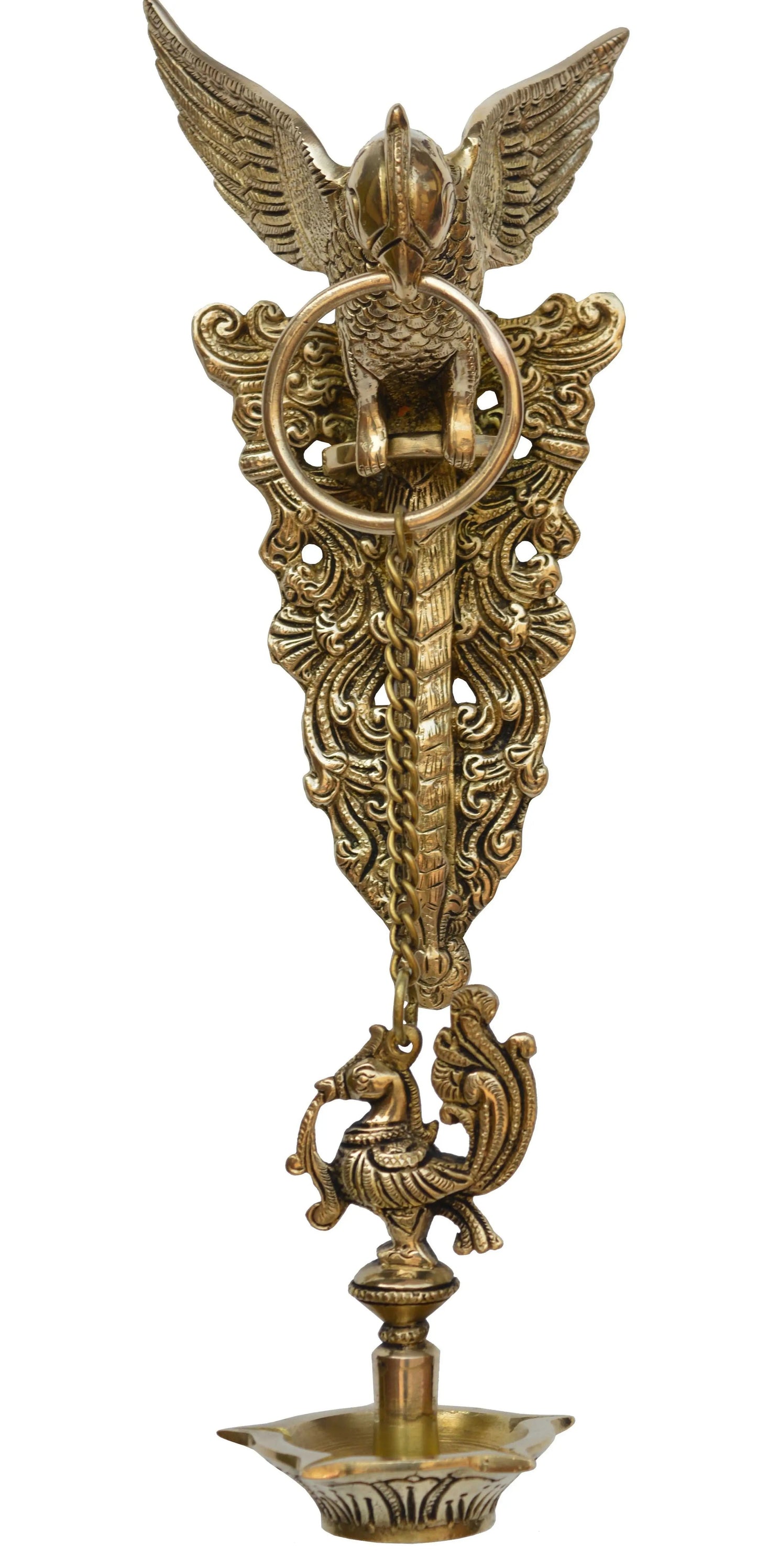 Brass made Bird Holding Oil lamp wall hanging decorative home decor lamp