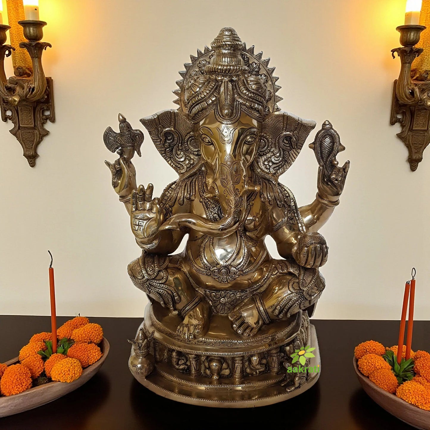 Sitting Lord Ganesha Brass Made Home/Office Decor decorative statue