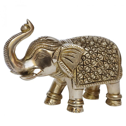 Brass figure of metal elephant for home and office decor