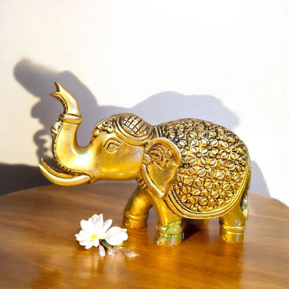Brass Made hand carved decorative elephant figure for home/office decor