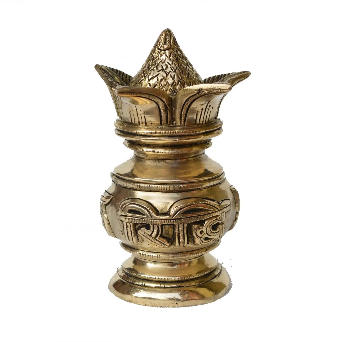 Brass made decorative Riddhi Siddhi Kalash for Temple/Pooja Ghar
