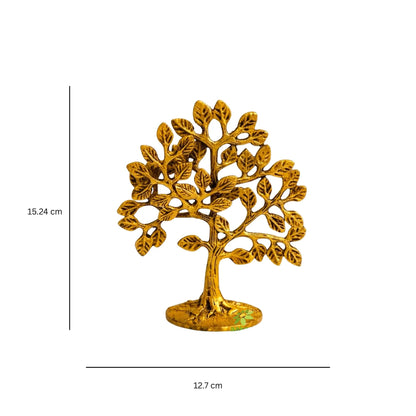 Brass Kalpavriksha Tree | Tree of Life Showpiece for Home Decor & VastuPremium Brass Kalpavriksha Tree |Vastu Positive Energy Decor |Festival Gift Item (Yellow,6 Inch)