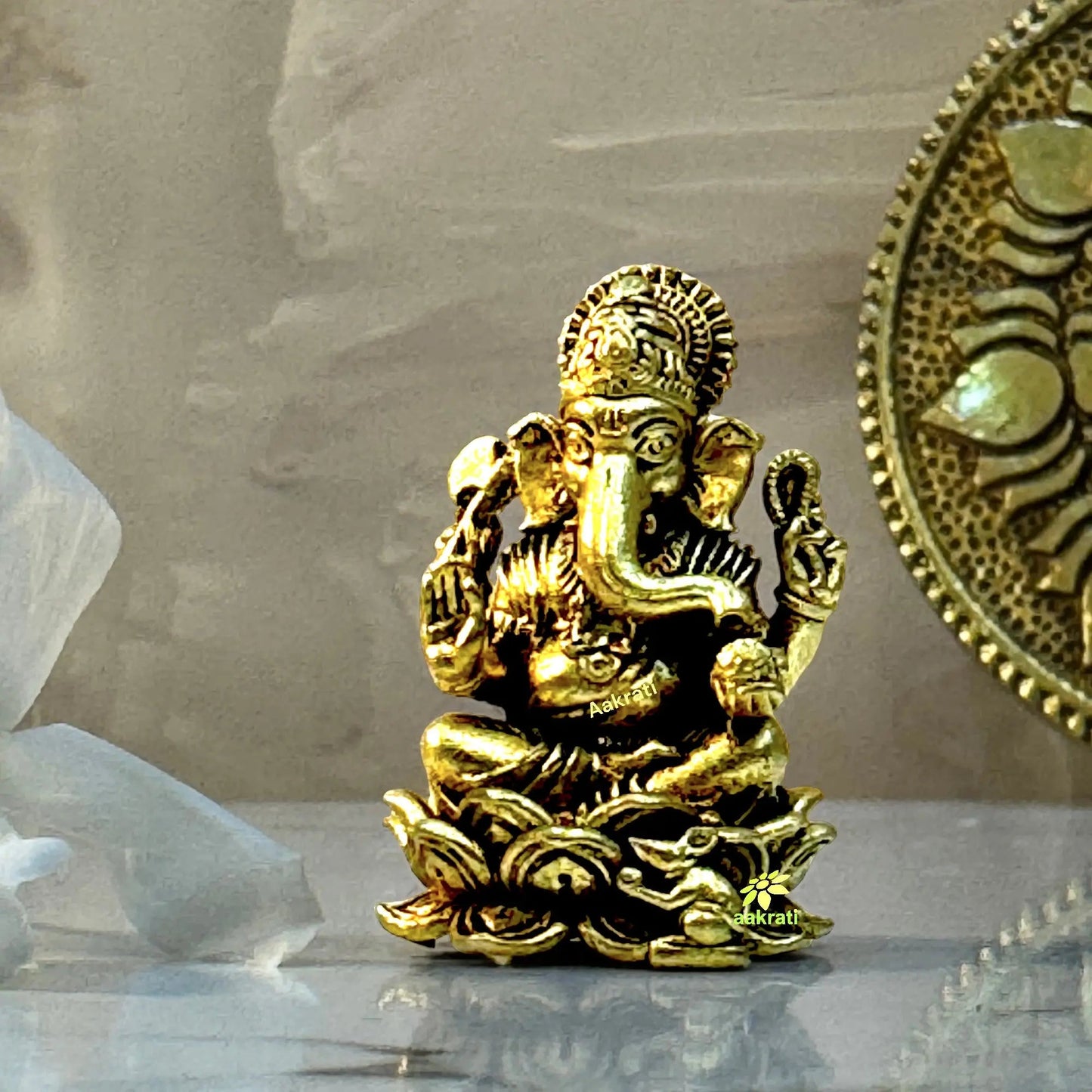 Brass Ganesh, Shivling & Nandi Gift Set – Perfect for Diwali, Housewarming, Pooja Room, and Religious Gifts – Traditional Indian Brass Murti Combo