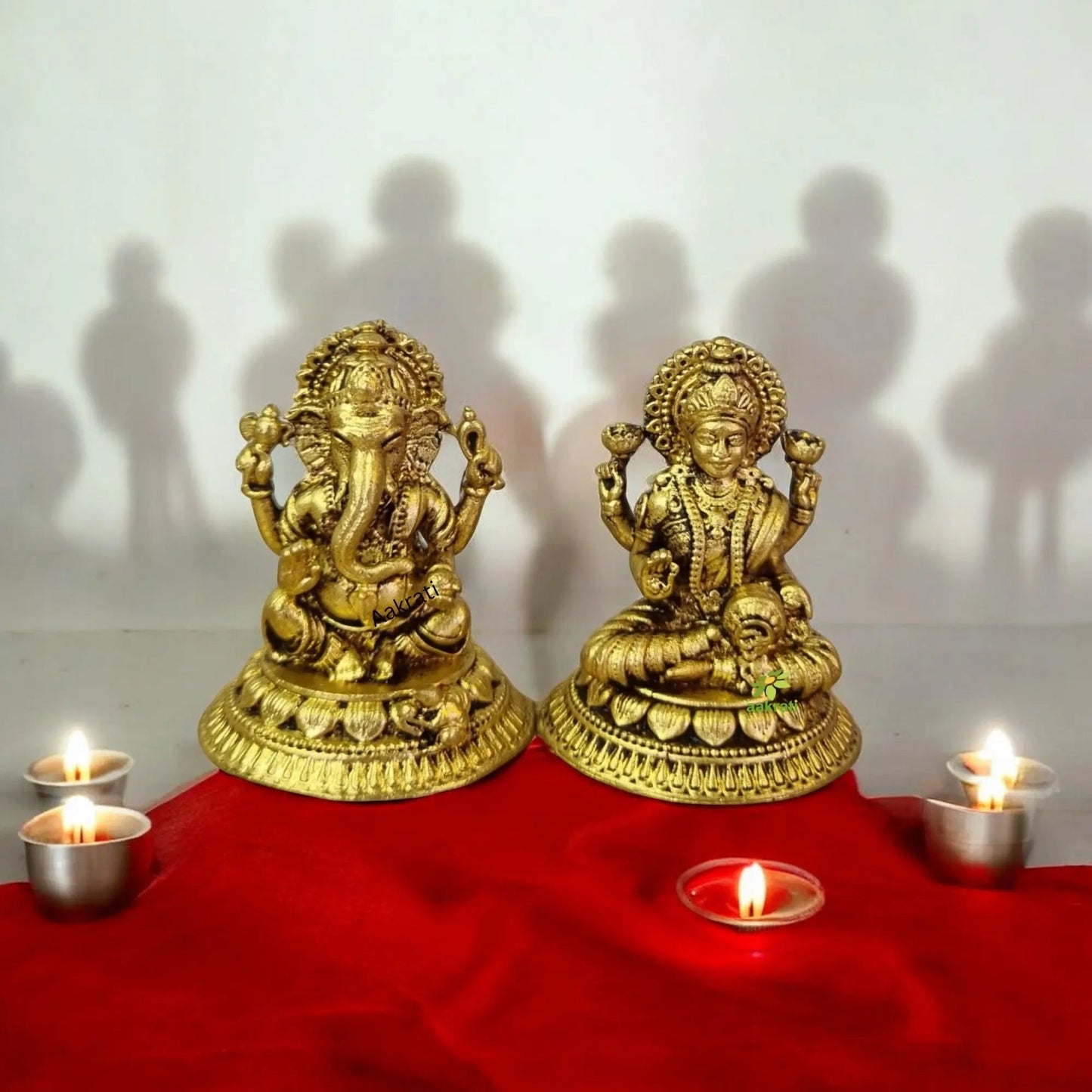 Gift Combo | Brass Lakshmi Ganesh Idol with Shivling | Puja Gift Combo Set for Diwali, Housewarming, Home Mandir | Gift Hamper