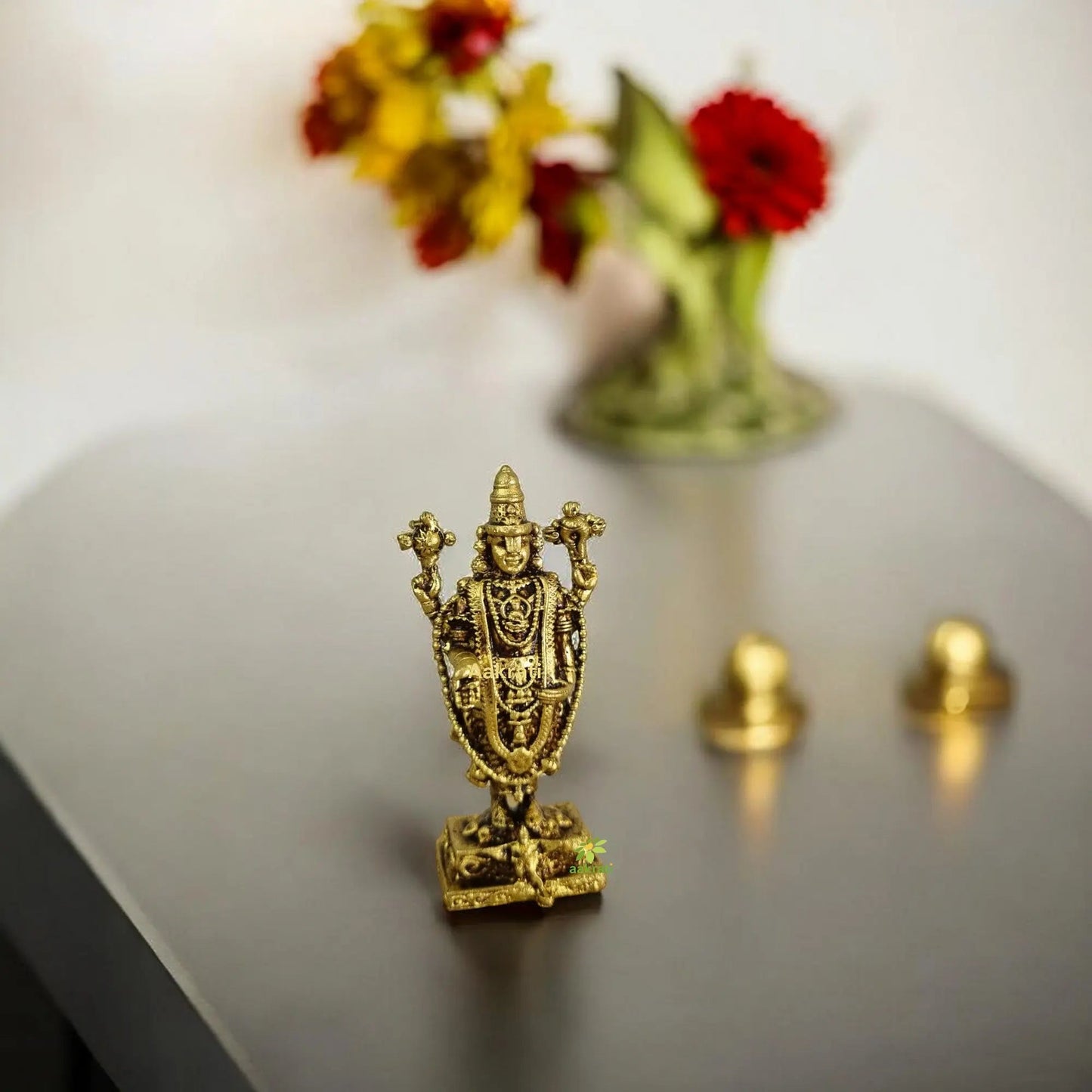 Handcrafted Brass Balaji Murti | Lord Venkateshwara Idol | Spiritual Decor for Home, Office, Mandir | Religious Gift | Gift Hamper