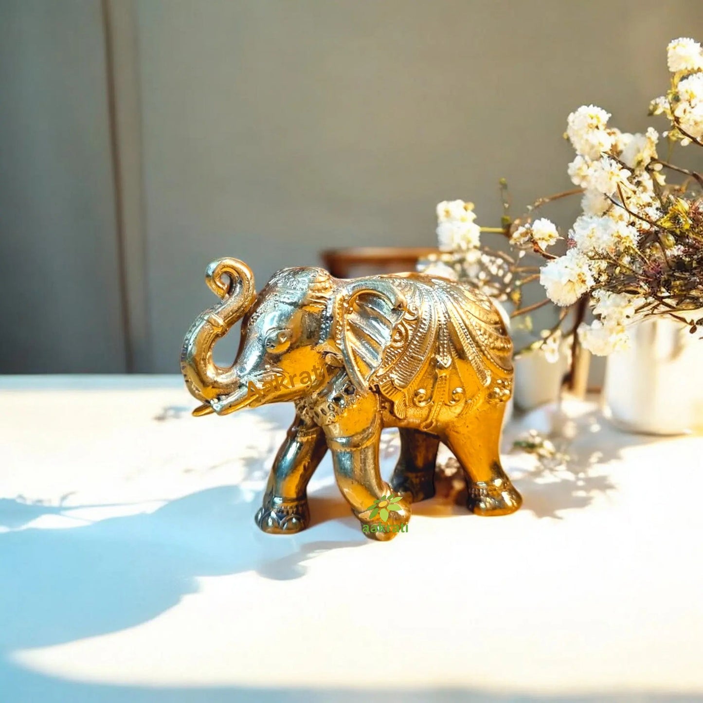 Brass Gift Combo – Ganesh, Balaji & Elephant Idols – Home Décor, Pooja, Diwali Return Gift - Gift Hamper