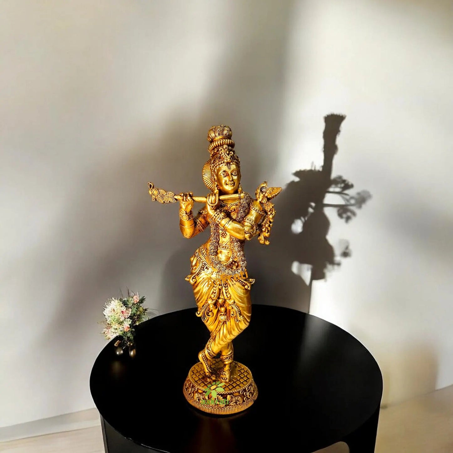 Brass Gift Set – Krishna Murti, Hawan Spoon & Diya Lamp | Ideal for Spiritual Decor, Daily Pooja & Festive Gifting | Gift Hamper