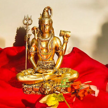 Brass Laxmi Ganesh, Shiva & Kuber Idol Gift Set – Hindu God Statues for Pooja, Home Temple, Diwali, Vastu, Housewarming Décor – Handcrafted Brass Murti Combo (Set of 3)