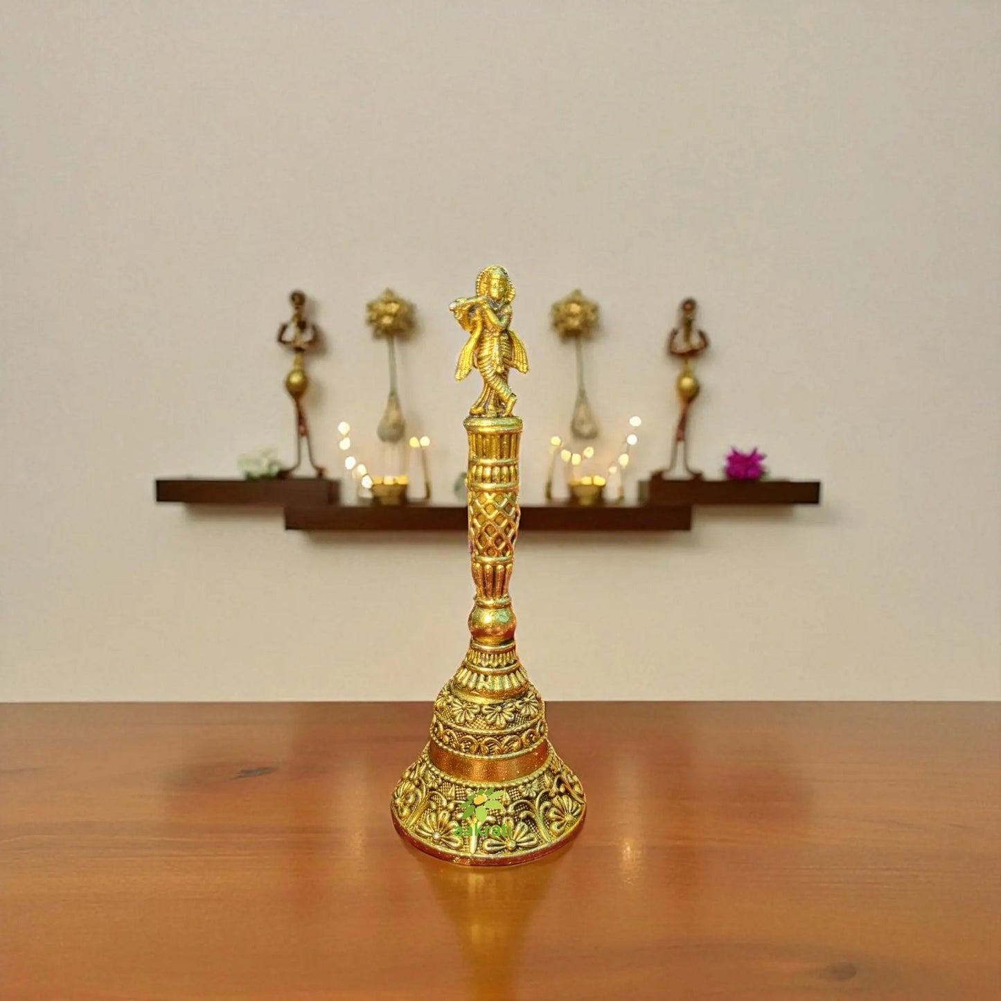 Brass Gift Set – Narsimha Murti, Laxmi Ganesh Statues with Pooja Bell | Ideal for Home Temple, Festivals & Gifting