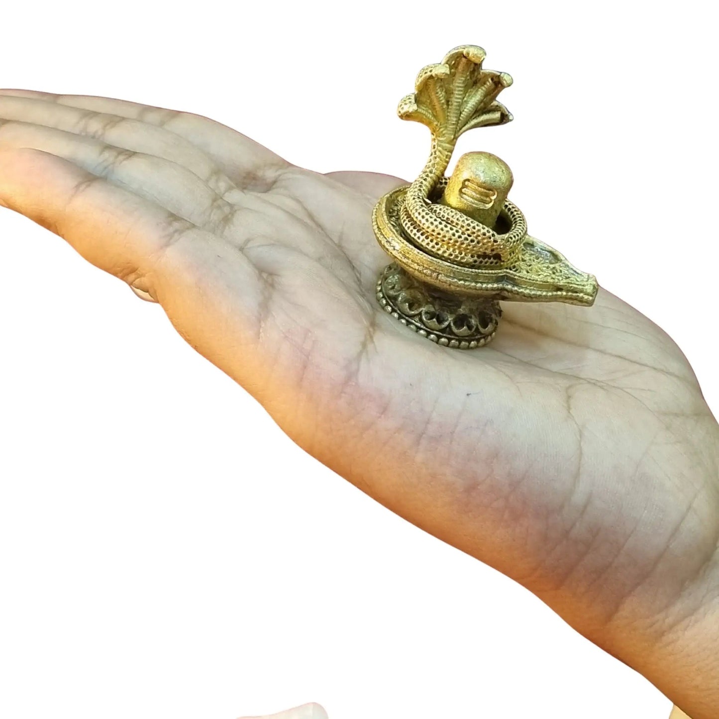 Pure Brass Shivling for Temple | Shiva Lingam Idol for Home & Puja Room | Hindu Puja Idol for Home Temple & Gifting (Yellow, 1.9 Inch)