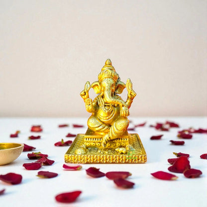 Pure Brass Radha Krishna Statue with Ganesh Idol & Diya | Festive Gift Combo for Diwali, Housewarming & Spiritual Decor | Gift Hamper
