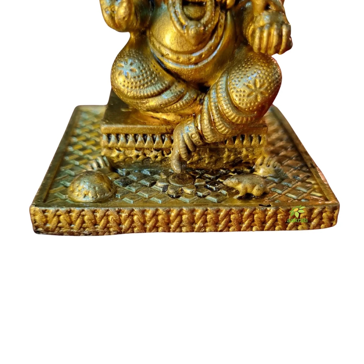 Antique Brass Ganesha Idol for Puja | Hindu God Murti for Mandir Decor | Light Weighted Ganpati Murti for Festive & Spiritual Use (Yellow, 3 Inch)
