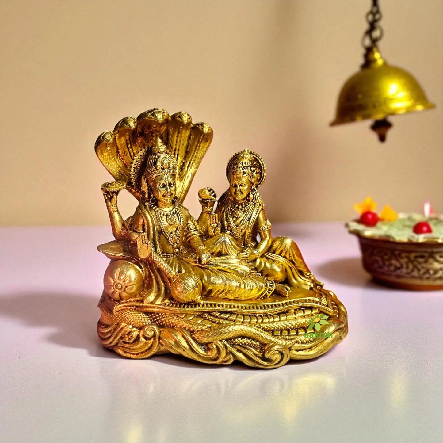 Brass Gift Set – Radha Krishna Murti, Laxmi Narayan Idols & Diya Lamp | Ideal for Home Temple, Festival Rituals & Gifting