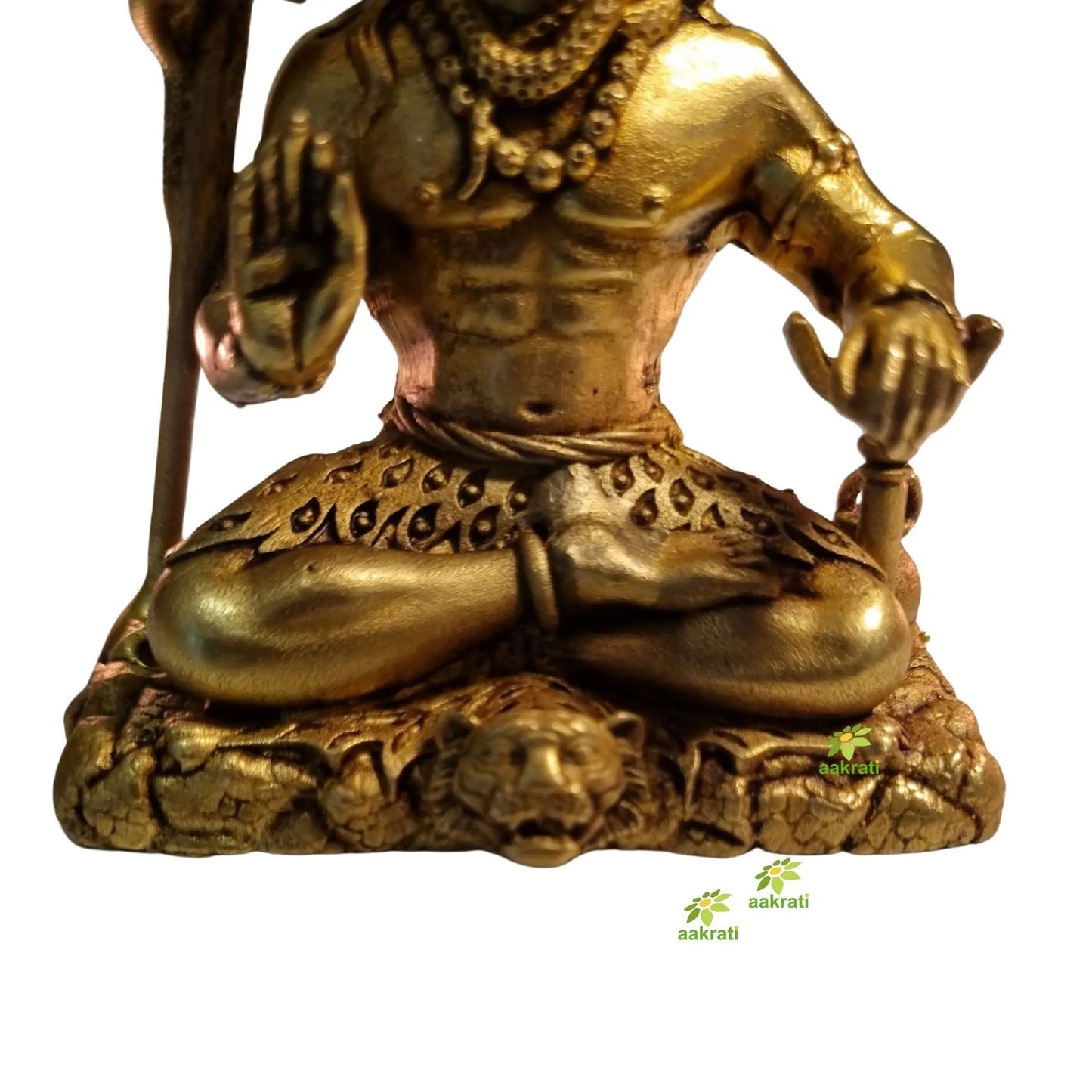 Brass Mahadev Idol for Mandir | Shiva Statue for Meditation & Rituals | Handcrafted Brass Shiva Statue (Yellow, 3.3 Inch)