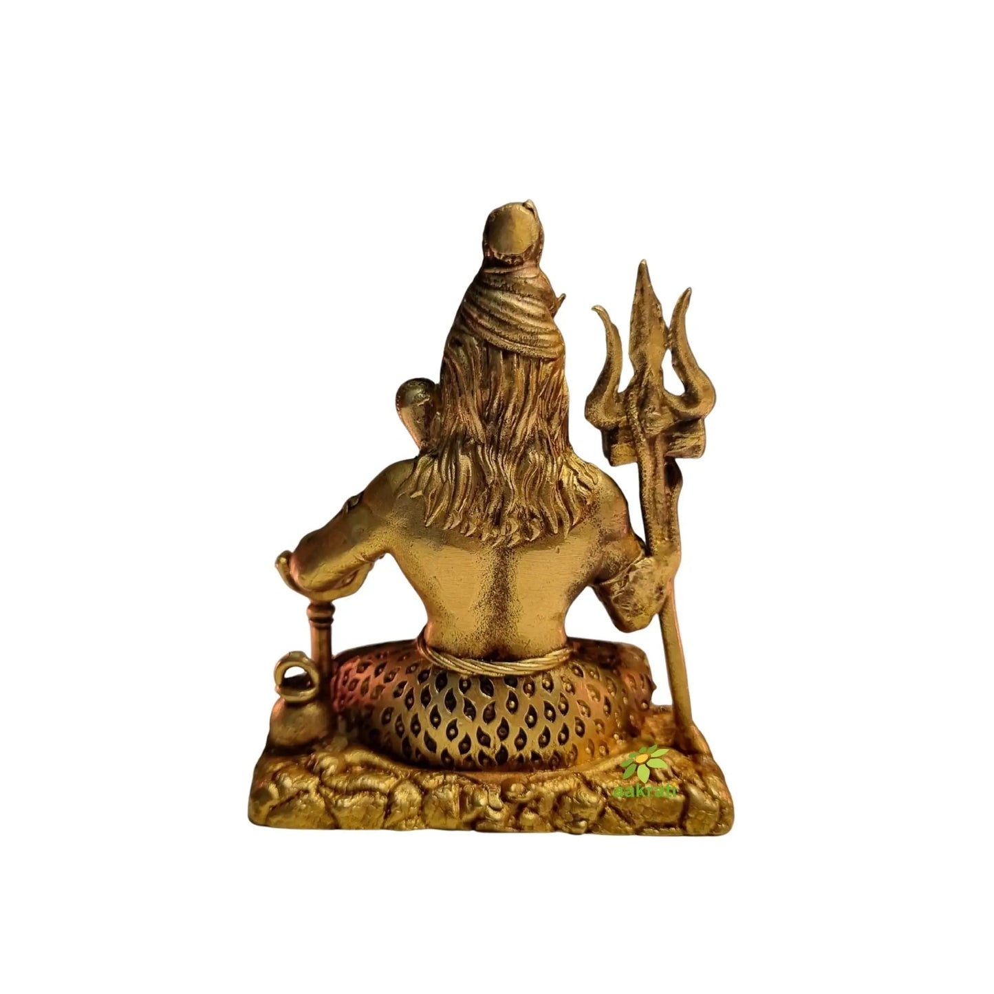 Brass Mahadev Idol for Mandir | Shiva Statue for Meditation & Rituals | Hindu God Mahadev Idol for Spiritual Decor (Yellow, 3 Inch)