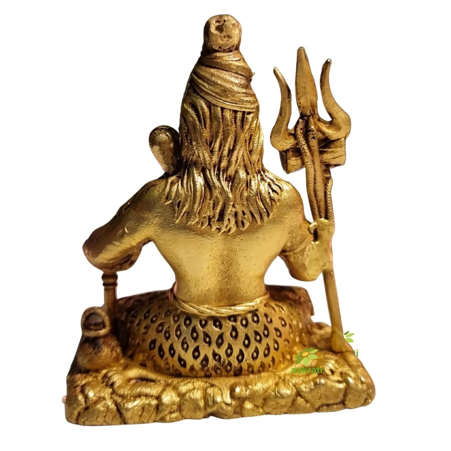 Pure Brass Lord Shiva Idol for Temple | Mahadev Murti for Home Puja & Mandir Decor | Hindu God Mahadev Idol for Spiritual Decor (Yellow, 4.2 Inch)