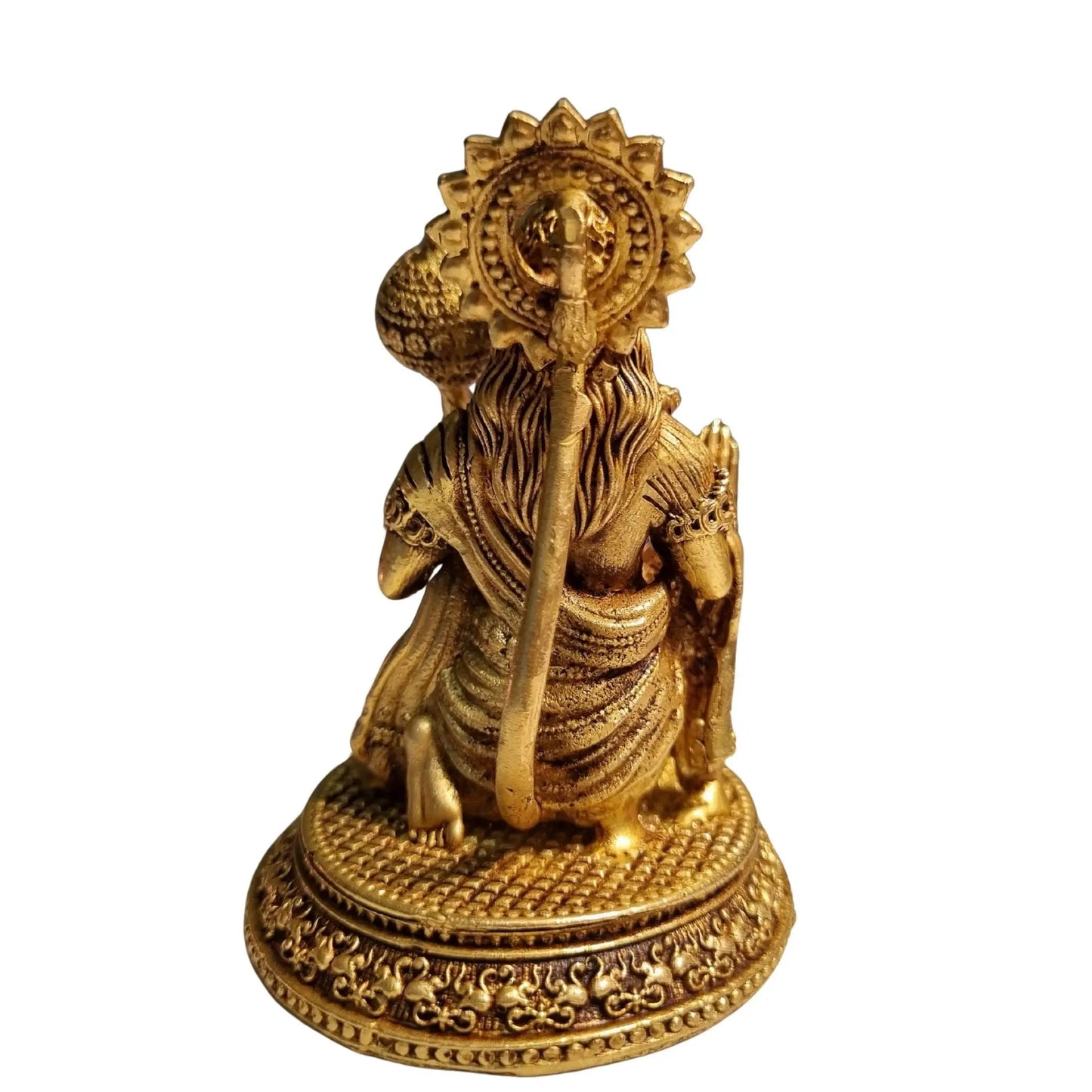 Pure Brass Hanuman Idol for Temple | Bajrangbali Murti for Home Puja & Mandir Decor | Traditional Puja Idol for Daily Rituals (Yellow, 3.5 Inch)