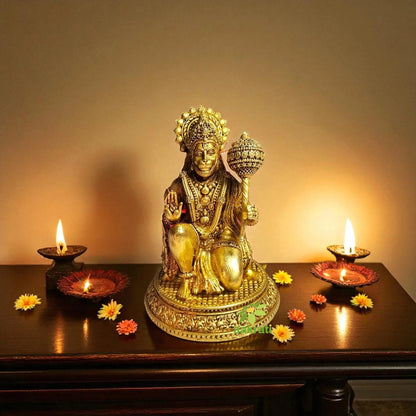 Traditional Brass Combo – Laxmi Ganesh, Hanuman Ji & Hawan Spoon | Pooja Essentials Gift Set for Home Temple | Gift Hamper