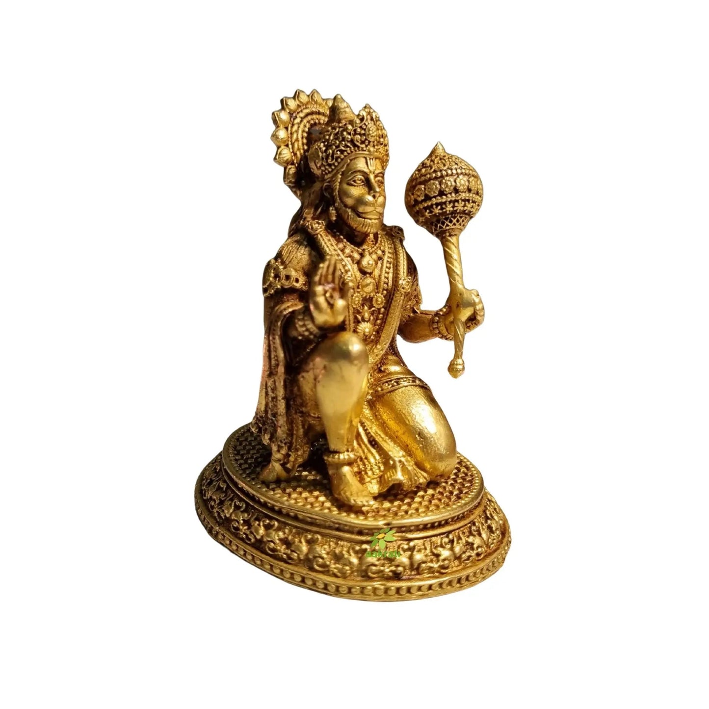 Pure Brass Hanuman Idol for Temple | Bajrangbali Murti for Home Puja & Mandir Decor | Traditional Puja Idol for Daily Rituals (Yellow, 3.5 Inch)