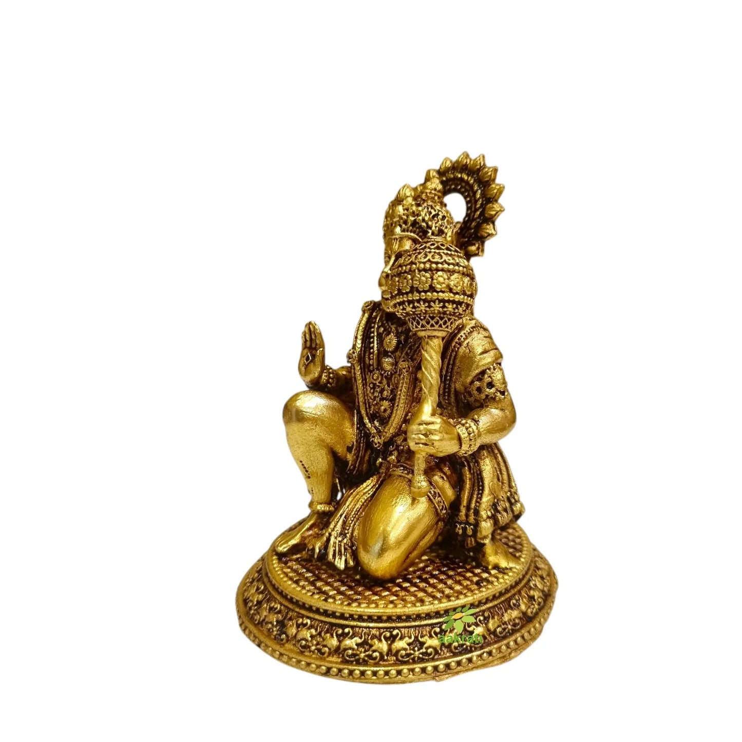 Pure Brass Hanuman Idol for Temple | Bajrangbali Murti for Home Puja & Mandir Decor | Traditional Puja Idol for Daily Rituals (Yellow, 4 Inch)