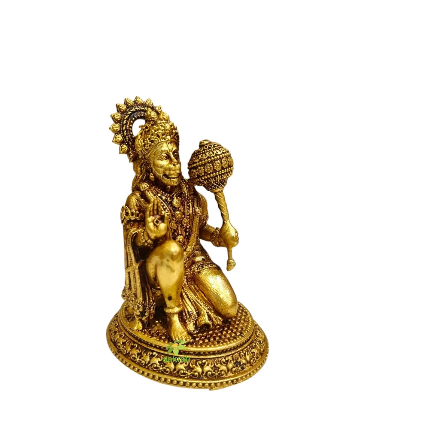 Pure Brass Hanuman Idol for Temple | Bajrangbali Murti for Home Puja & Mandir Decor | Traditional Puja Idol for Daily Rituals (Yellow, 4 Inch)