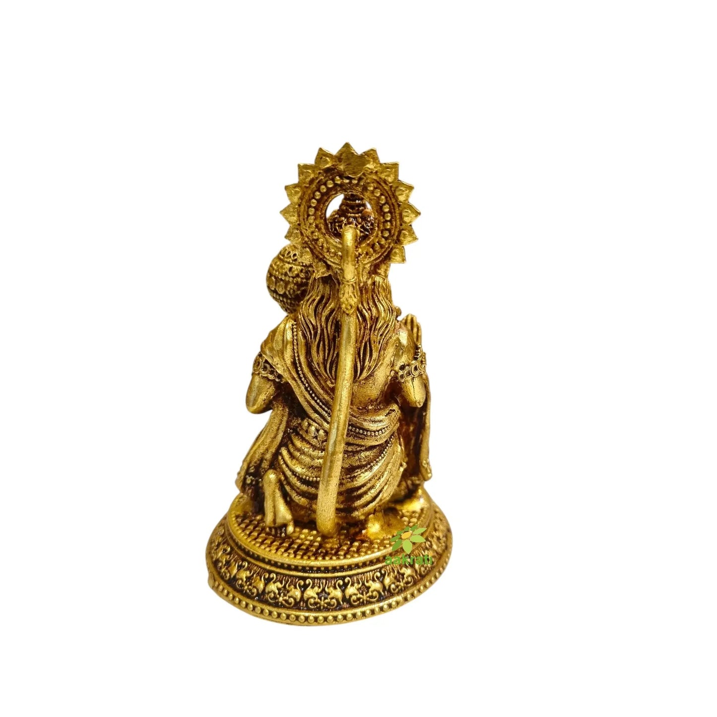 Pure Brass Hanuman Idol for Temple | Bajrangbali Murti for Home Puja & Mandir Decor | Traditional Puja Idol for Daily Rituals (Yellow, 4 Inch)