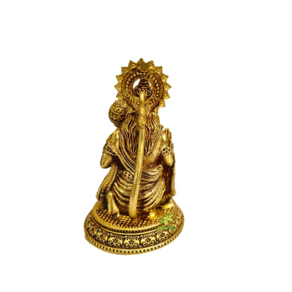 Pure Brass Hanuman Idol for Temple | Bajrangbali Murti for Home Puja & Mandir Decor | Traditional Puja Idol for Daily Rituals (Yellow, 4 Inch)