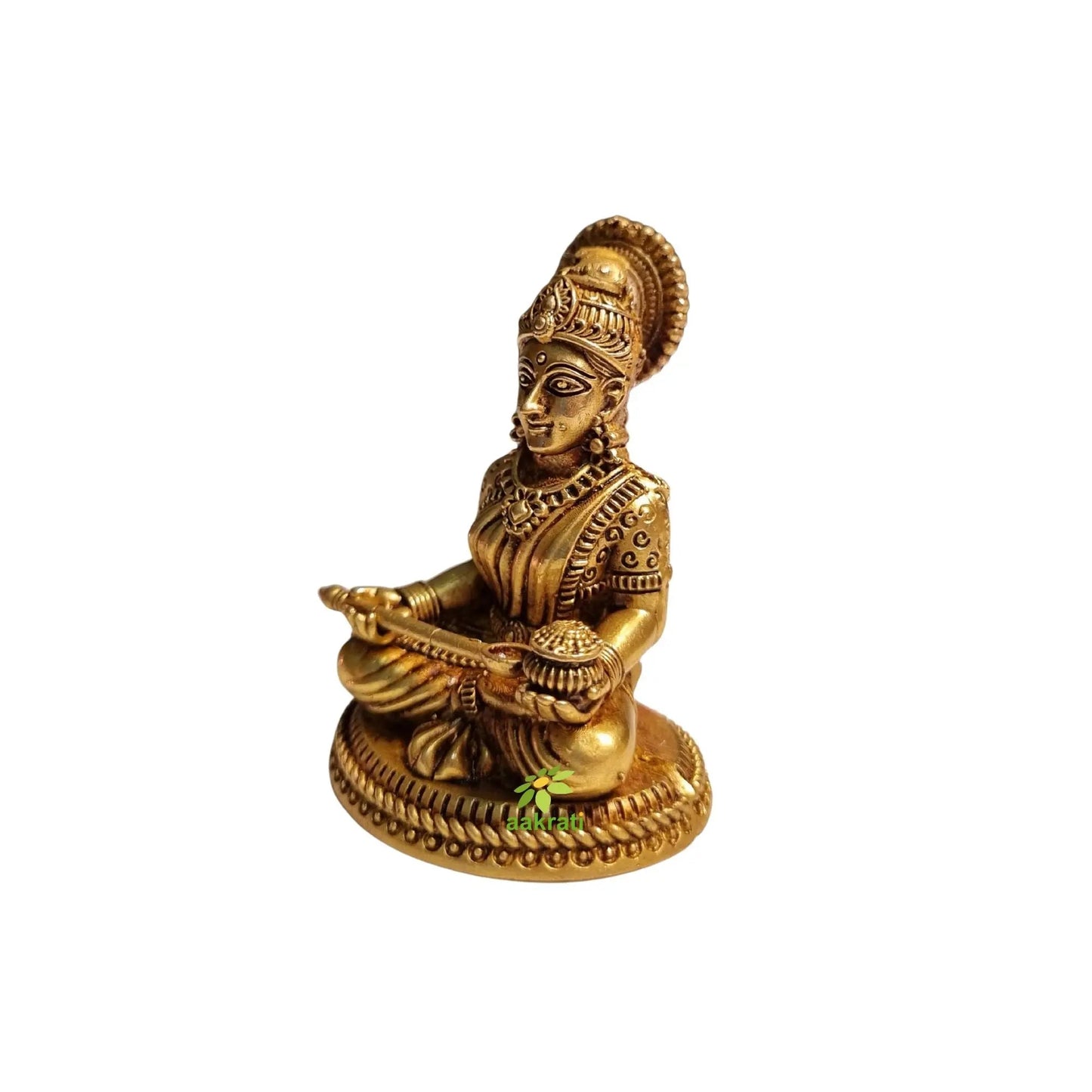 Brass Annapurna Idol for Puja Room | Brass Maa Annapurna Murti for Home Temple | Spiritual Idol for Daily Pooja (Yellow, 2.5 Inch)