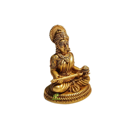 Brass Annapurna Idol for Puja Room | Brass Maa Annapurna Murti for Home Temple | Spiritual Idol for Daily Pooja (Yellow, 2.5 Inch)
