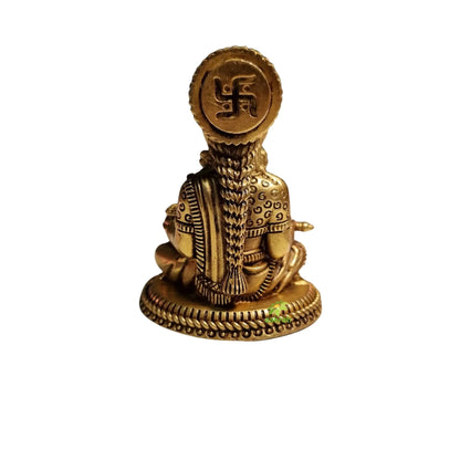 Pure Brass Goddess Annapurna Idol for Temple | Devi Murti for Home Puja & Mandir Decor | Religious Statue for Kitchen & Mandir (Yellow, 3 Inch)