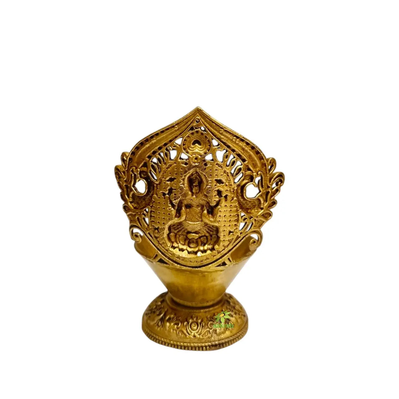 Brass Diya for Diwali, Pooja & Gifting | Elegant Oil Lamp for Hindu Religious Ceremonies | Brass Laxmi Diya (Yellow, 4.5 Inch)
