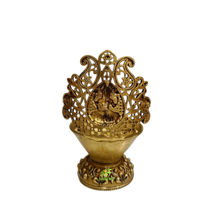 Brass Deepak for Aarti & Temple Use | Brass Laxmi Diya | Traditional Indian Diya Lamp for Spiritual Rituals & Gifting (Yellow, 4 Inch)