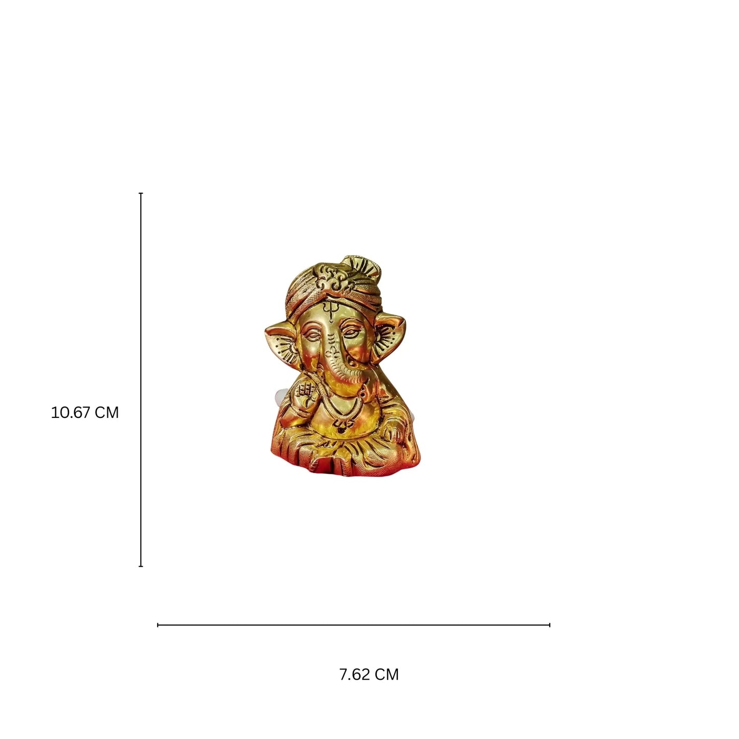 Brass Appu Ganesh idol – a charming symbol of wisdom and good fortune - Brass Ganesh Statue (Yellow, 4.2 Inch)