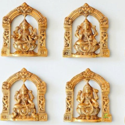 "Handcrafted Brass Ashtalakshmi Wall Hanging | "Pure Brass Ashtalakshmi Idol Wall Decor (Yellow 9 inch)