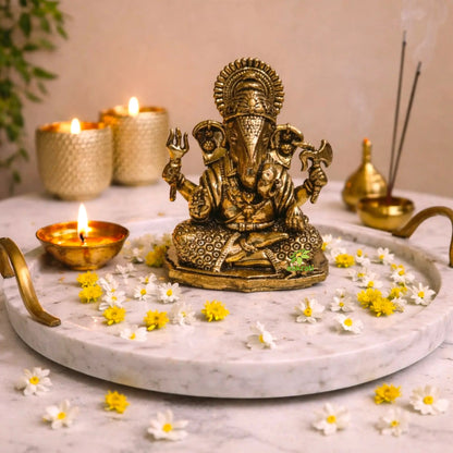 Light Weight Brass Ganesh | Brass Ganesh Idol for Your Car Dashboard | Ganesh Statue