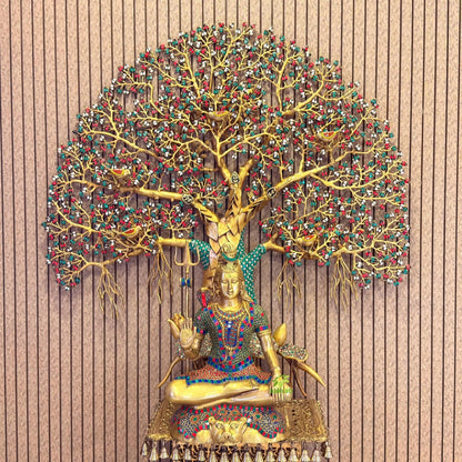 Handcrafted Brass Kalpvriksha Tree | Home & Office Décor | Brass Kalpvriksha Tree for Wealth & Prosperity